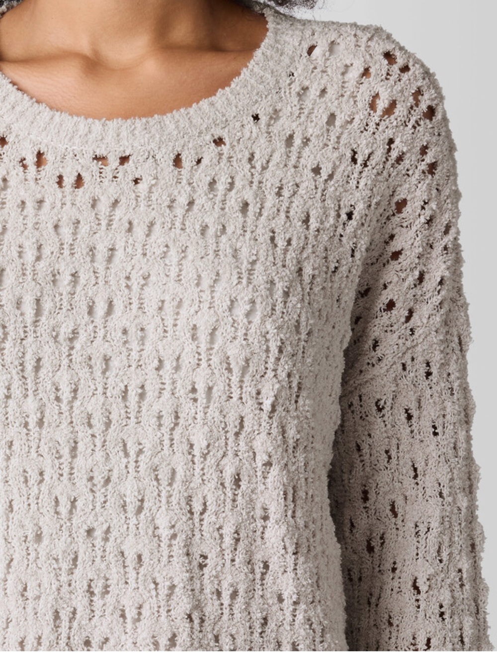 NWT 🐇EILEEN FISHER Plus Fluffy Cream-Women's Sweater Cashmere bland